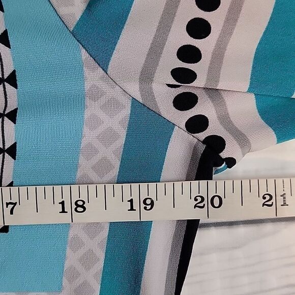 JM Collection tunic top silver stud embellishments- blue Women's Size M - Picture 8 of 10